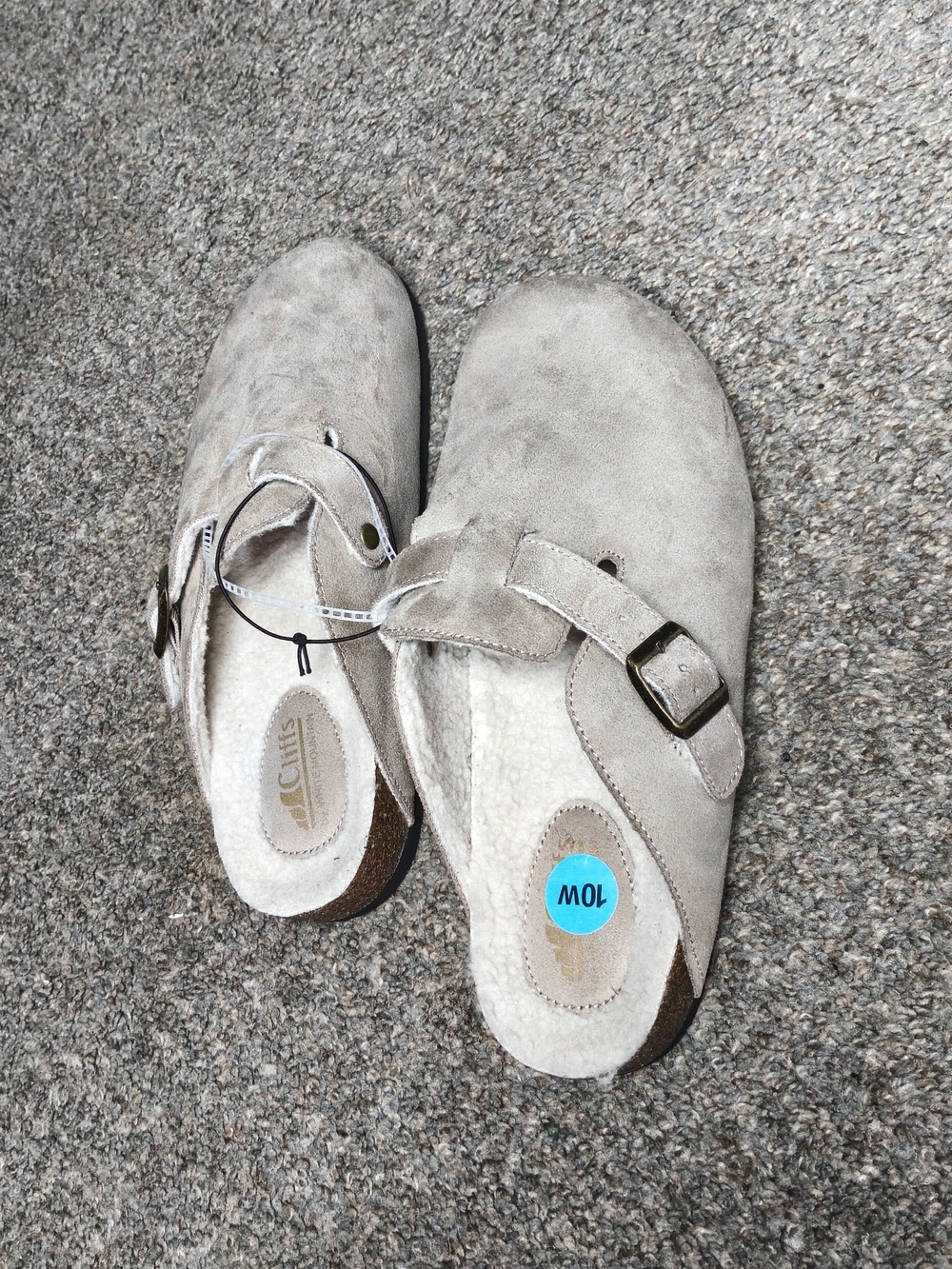 Cliffs by WHITE MOUNTAIN Women's Suede Slip-On Clog in Light Taupe